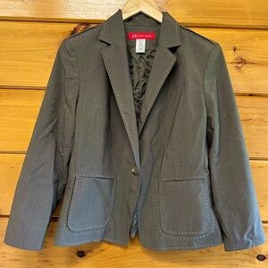 Anne Klein Brown Lined Long Sleeve Women Stretch Blazer Decorative Stitching 12